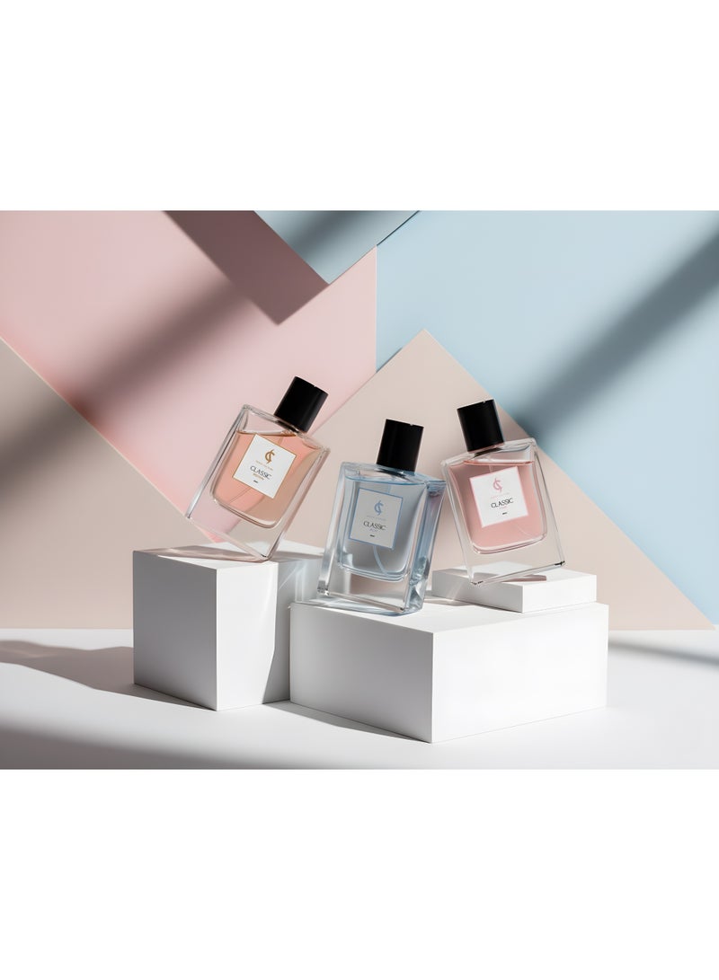 Scent Culture 3-in-1 Classic Series EDP Perfume Gift Set for Men & Women (Pink, Blue, Brown) 3x50ml - Image 2